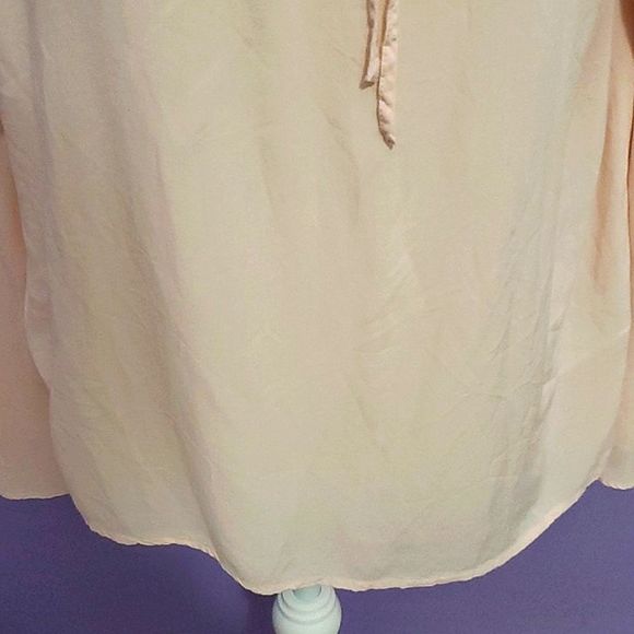 XXI Blush Pink Flare Long Sleeves Flowy Boho Romantic Top - Picture 3 of 10